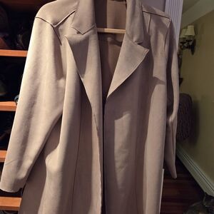 Tahari Classic Tan Micro Suede Jacket
